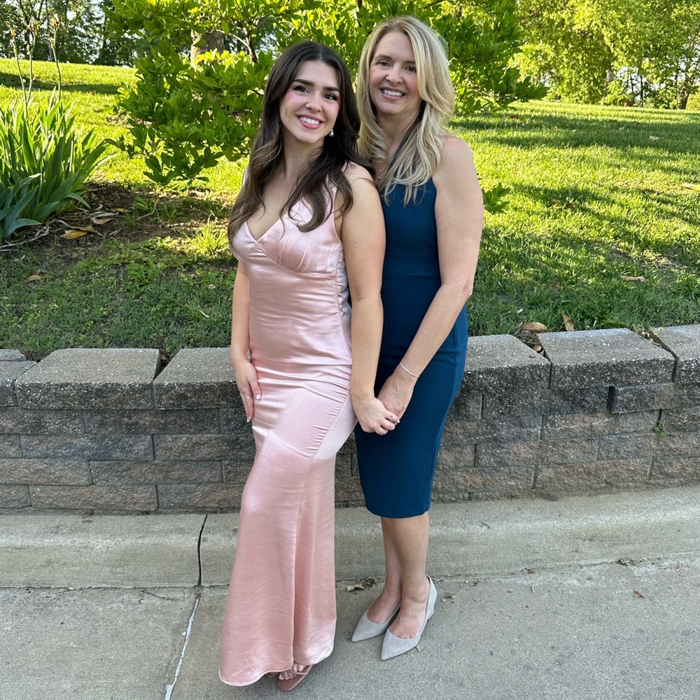 Elegant Pink Satin Bridesmaid Dress